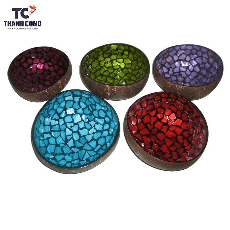 TC2038 lacquer coconut bowls with Mosaic Nacre inlaid