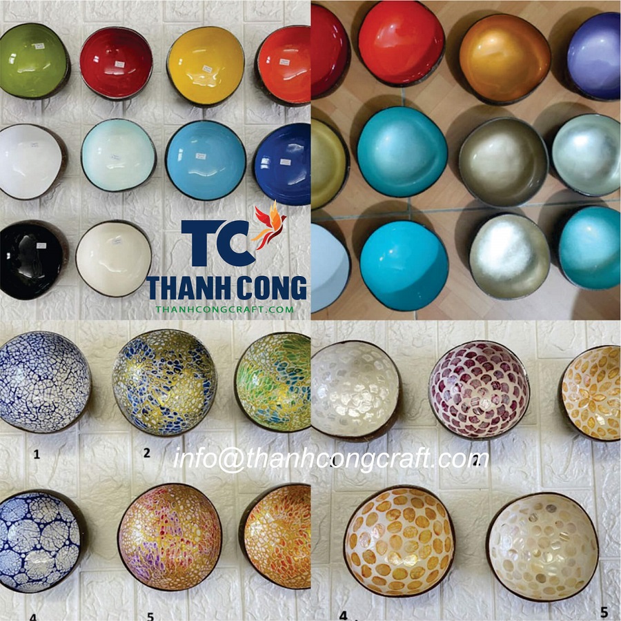 TC2044 Lacquered Coconut Bowl Design Wholesale Vietnam
